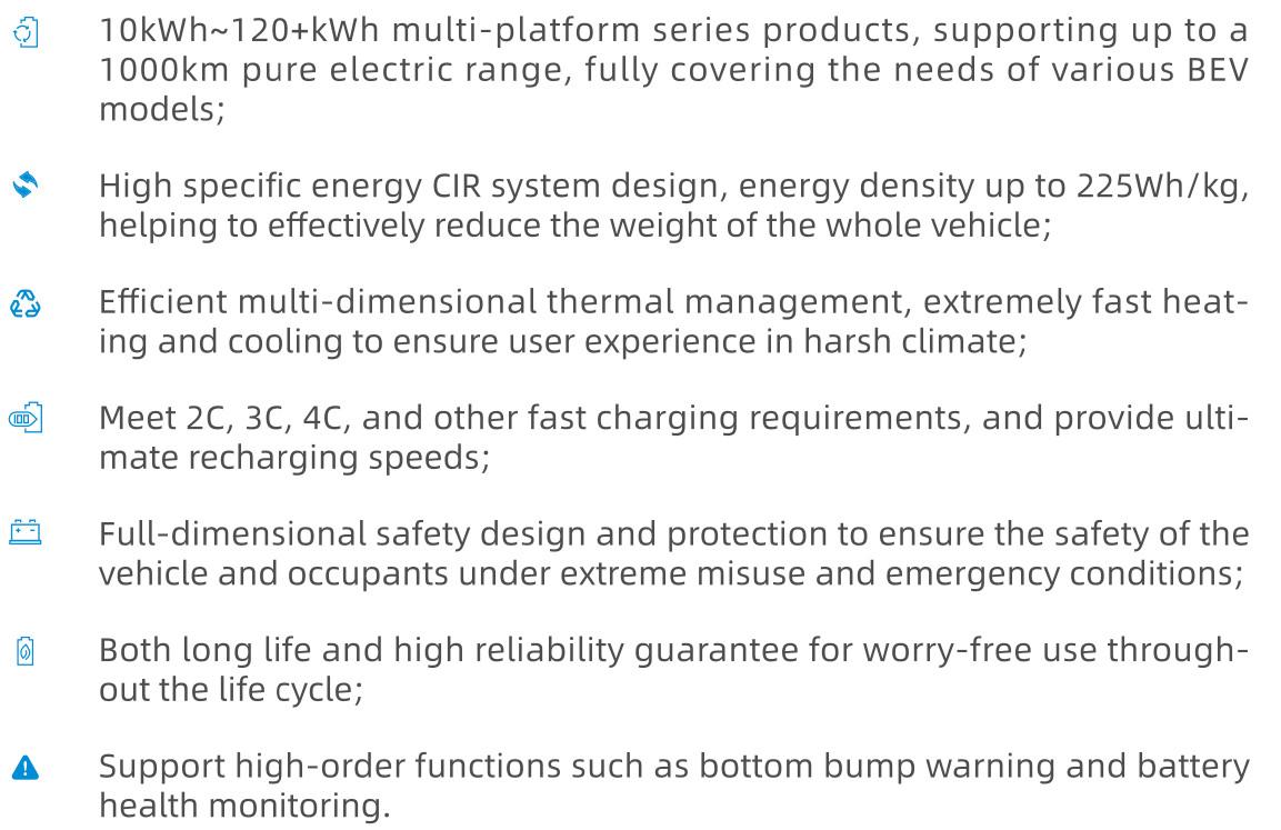 bev passsenger battery pack spec
